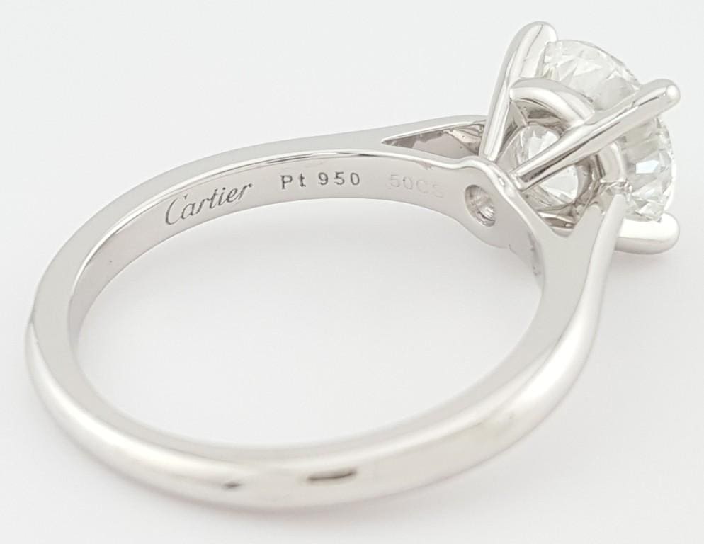 Cartier Solitaire 1895 Round Diamond Engagement Ring 1.71 ct Platinum Rtl $50K
