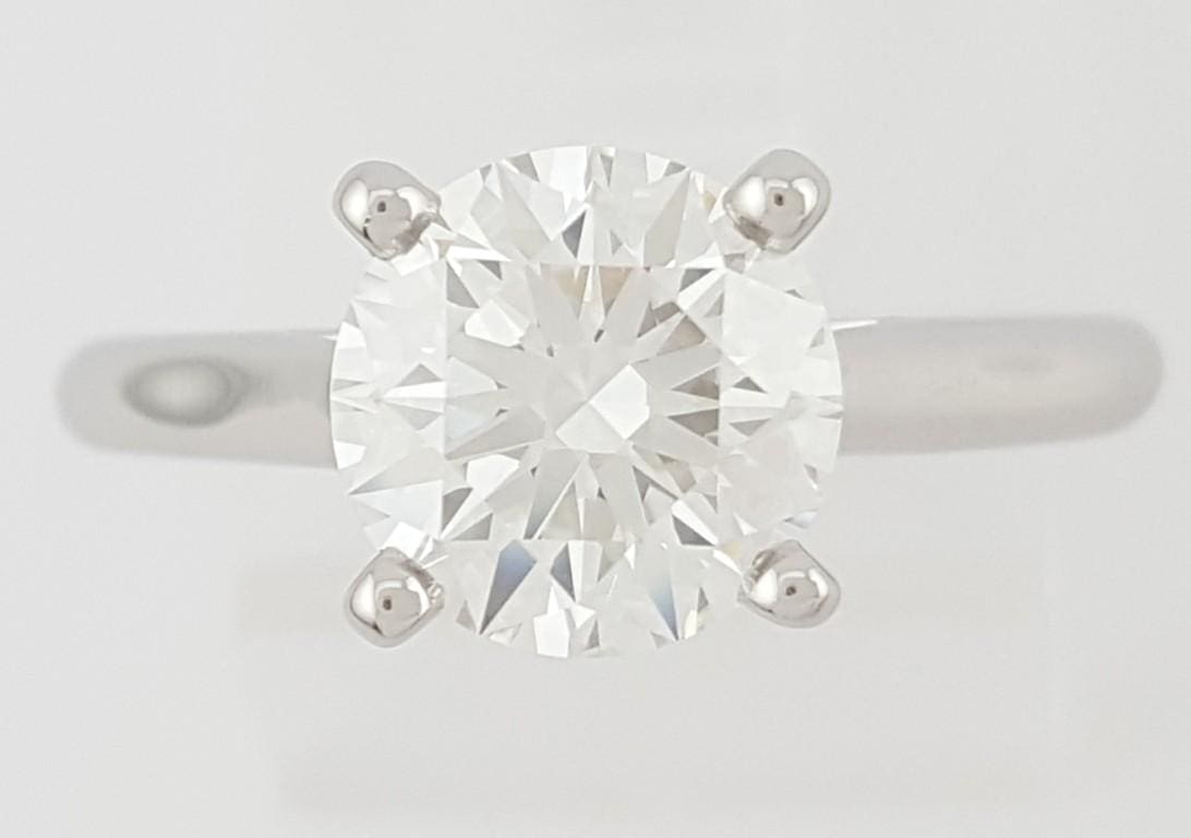 Cartier Solitaire 1895 Round Diamond Engagement Ring 1.71 ct Platinum Rtl $50K