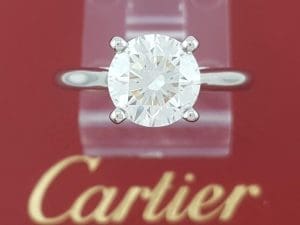 Cartier Solitaire 1895 Round Diamond Engagement Ring 1.71 ct Platinum Rtl $50K