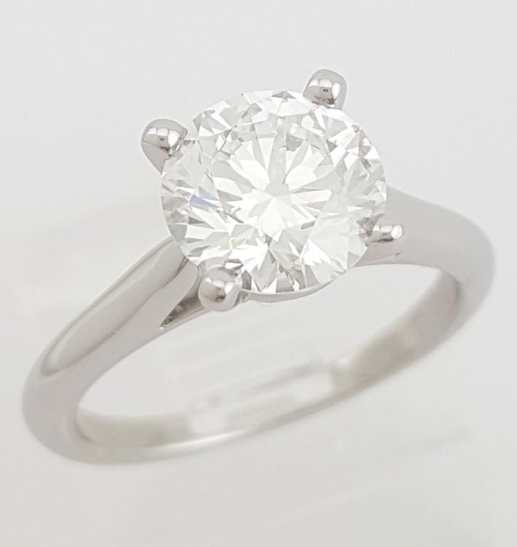 Cartier Solitaire 1895 Round Diamond Engagement Ring 1.71 ct Platinum Rtl $50K