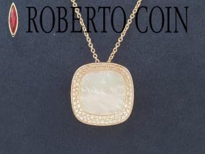 Roberto Coin Carnaby Street Diamond MOP Necklace 18K Rose Gold 0.3 ct Rtl $6550