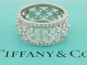 Tiffany & Co Victoria Diamond Wedding Band Platinum 9.2 mm 2.34 ct Rtl $32.5K