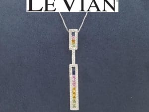 Le Vian LeVian Multicolored Rainbow Sapphires Diamond Necklace 1.83 ct 14K Gold