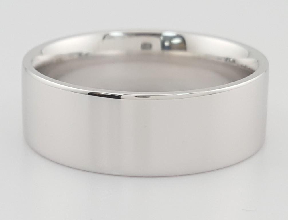 Men's 14k White Gold Wedding Band Ring 7.5 mm 9.5 grams Size 10
