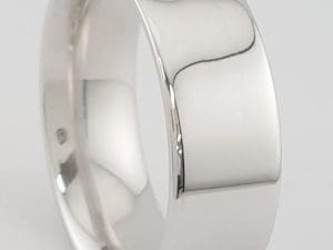 Men's 14k White Gold Wedding Band Ring 7.5 mm 9.5 grams Size 10