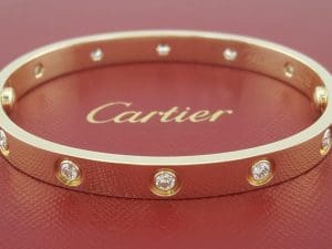 Cartier LOVE 18K Yellow Gold 10 Diamonds 0.96 ct Bracelet SZ 16 Rtl $19,200