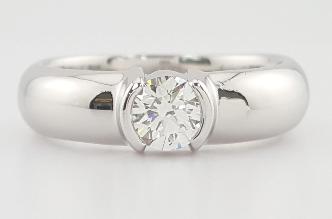 Tiffany & Co Etoile Round Diamond Solitaire Plat Engagement Ring 0.51 ct $6.7k