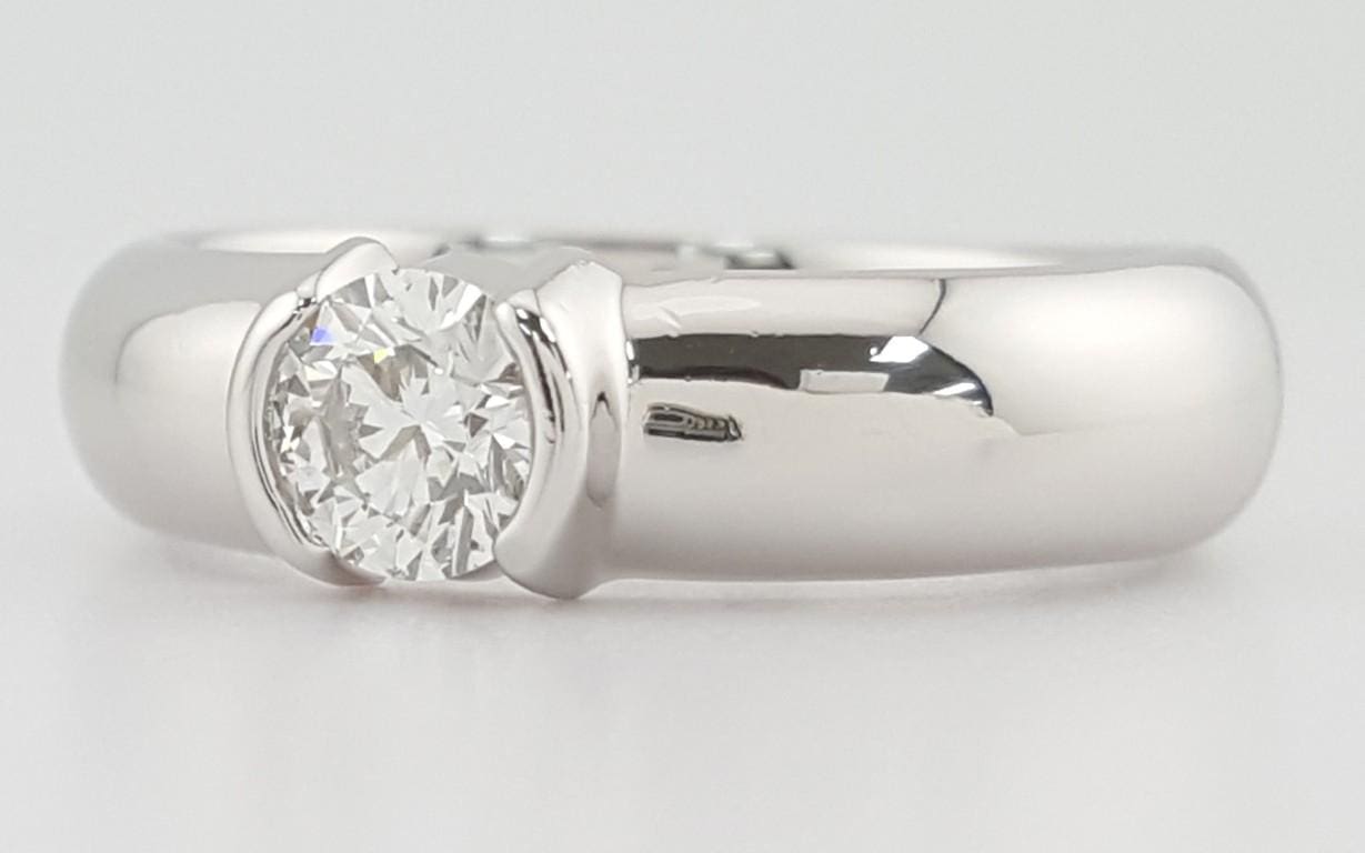 Tiffany & Co Etoile Round Diamond Solitaire Plat Engagement Ring 0.51 ct $6.7k