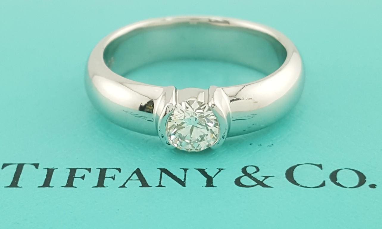 Tiffany & Co Etoile Round Diamond Solitaire Plat Engagement Ring 0.51 ct $6.7k