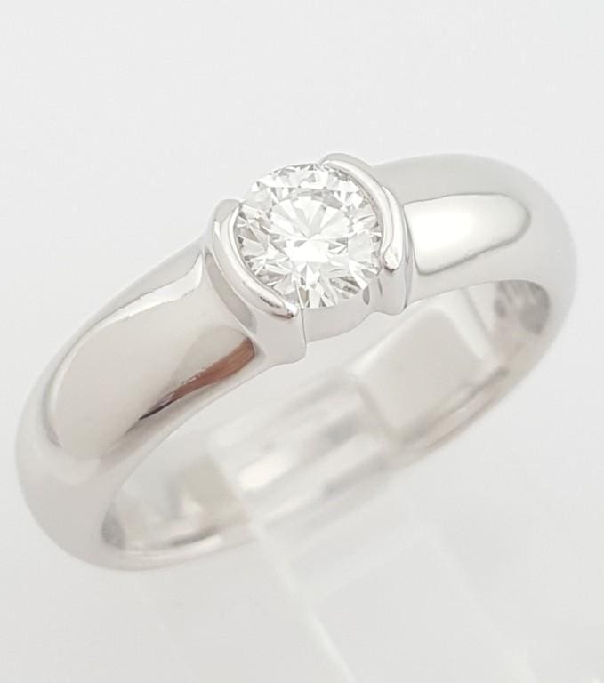 Tiffany & Co Etoile Round Diamond Solitaire Plat Engagement Ring 0.51 ct $6.7k
