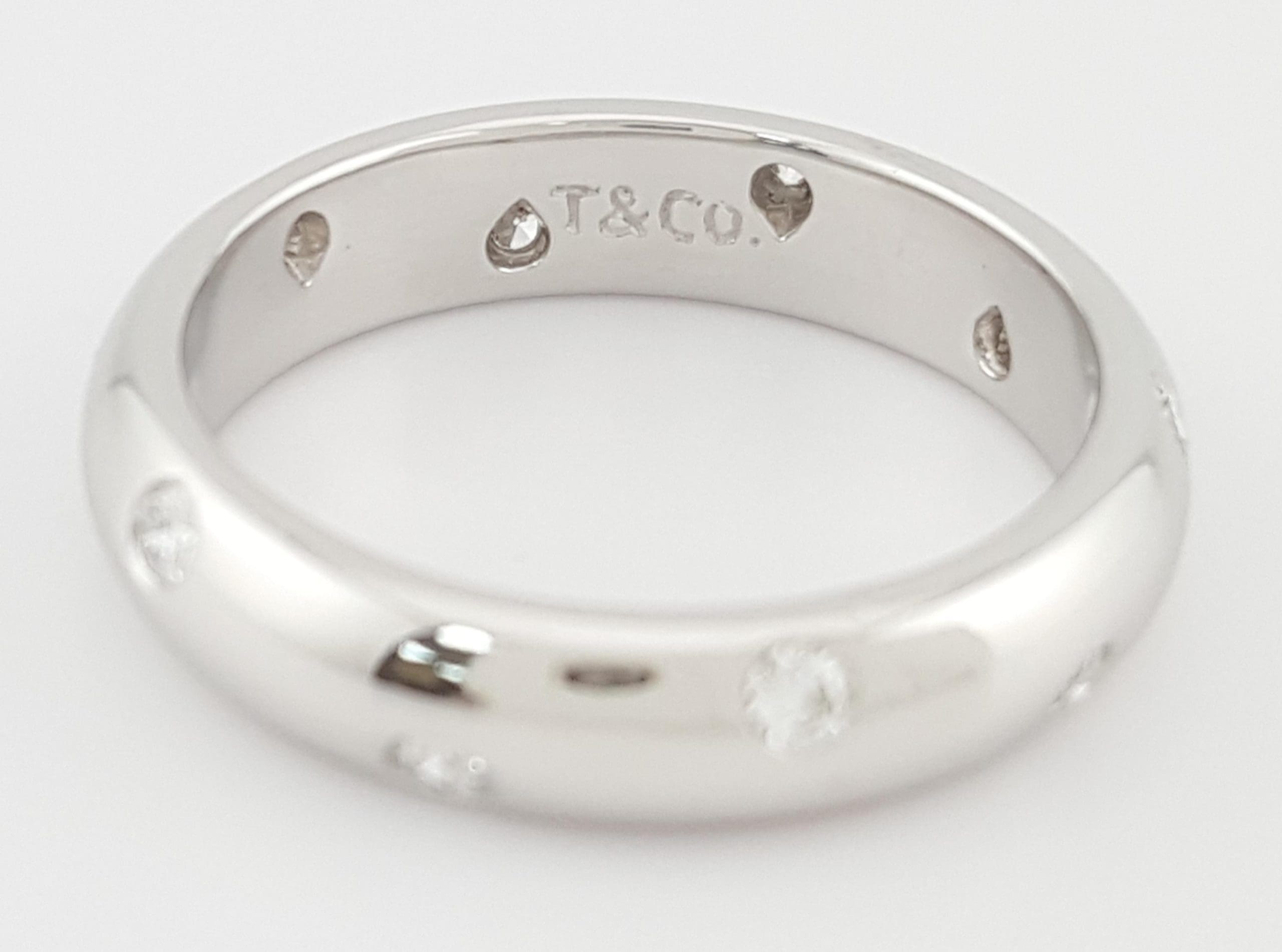 Tiffany & Co Etoile Round Diamond Band Ring 0.3 ct Platinum Rtl $3,900