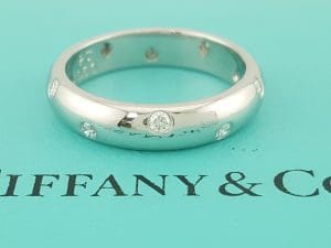 Tiffany & Co Etoile Round Diamond Band Ring 0.3 ct Platinum Rtl $3,900