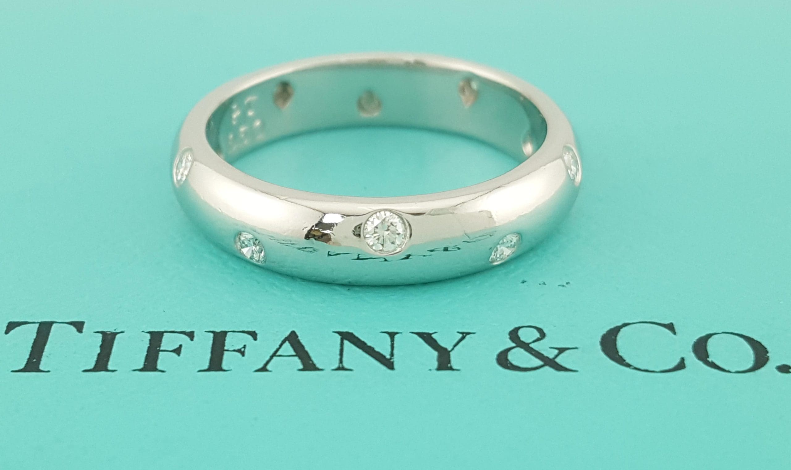 Tiffany & Co Etoile Round Diamond Band Ring 0.3 ct Platinum Rtl $3,900
