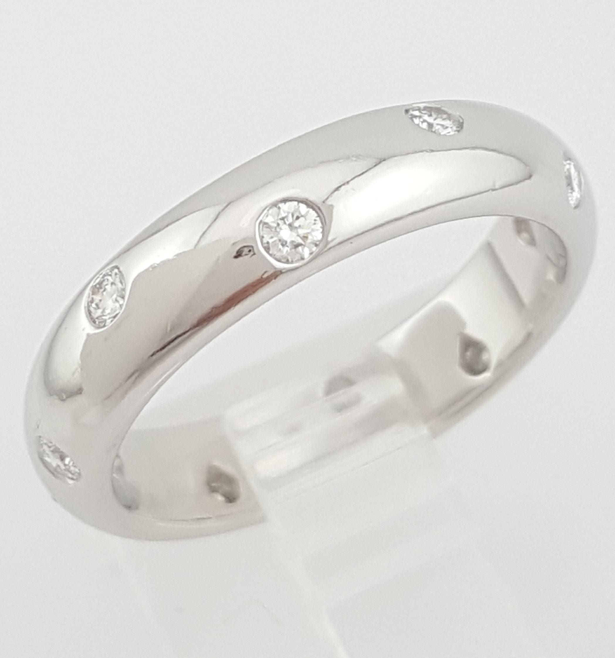 Tiffany & Co Etoile Round Diamond Band Ring 0.3 ct Platinum Rtl $3,900