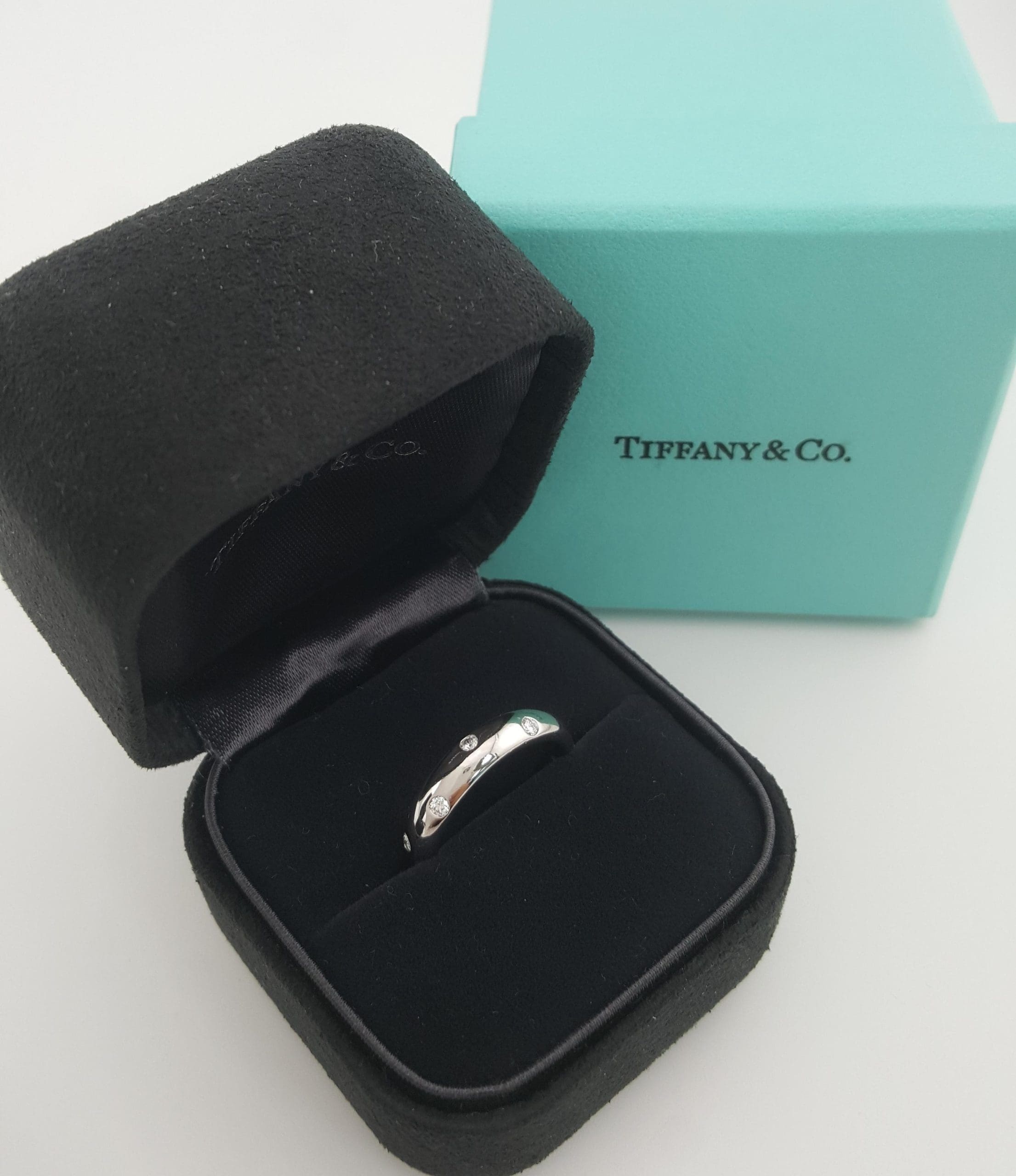 Tiffany & Co Etoile Round Diamond Band Ring 0.3 ct Platinum Rtl $3,900