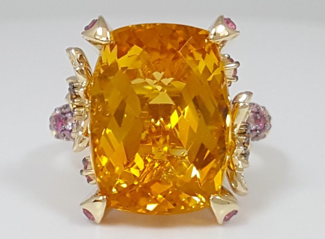 LeVian Le Vian Crazy Collection Citrine Ring 14K Yellow Gold 11.25 ct Rtl $7,750