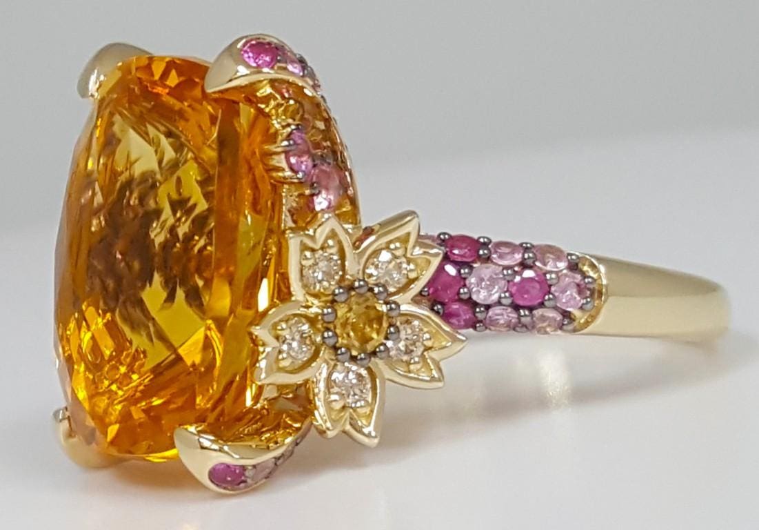 LeVian Le Vian Crazy Collection Citrine Ring 14K Yellow Gold 11.25 ct Rtl $7,750
