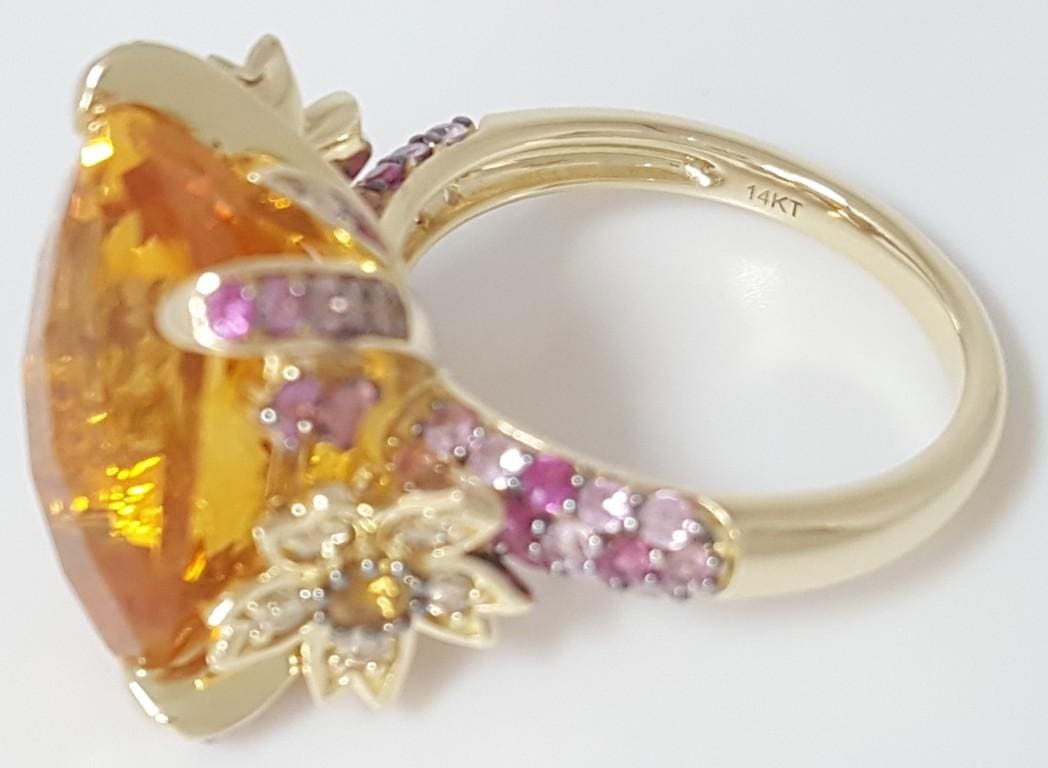 LeVian Le Vian Crazy Collection Citrine Ring 14K Yellow Gold 11.25 ct Rtl $7,750
