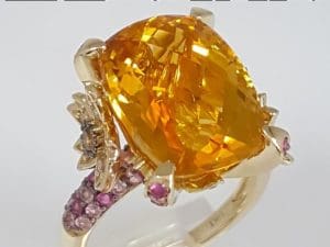 LeVian Le Vian Crazy Collection Citrine Ring 14K Yellow Gold 11.25 ct Rtl $7,750