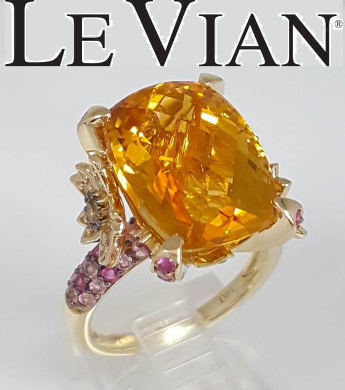 LeVian Le Vian Crazy Collection Citrine Ring 14K Yellow Gold 11.25 ct Rtl $7,750