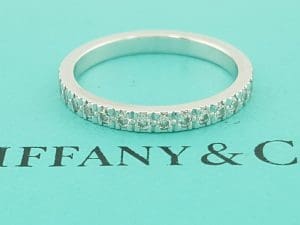 Tiffany & Co Novo Half Circle Diamond Wedding Band Ring 0.25 ct Platinum $3,400