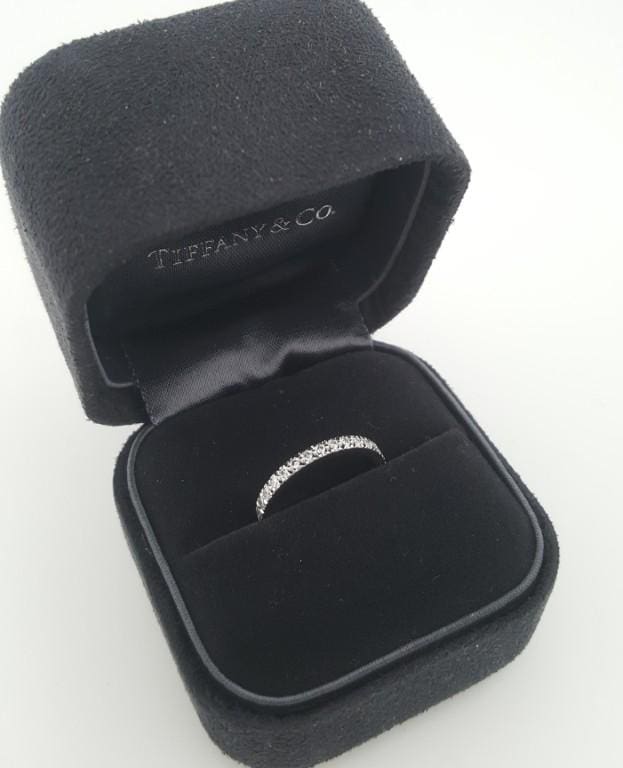Tiffany & Co Novo Half Circle Diamond Wedding Band Ring 0.25 ct Platinum $3,400