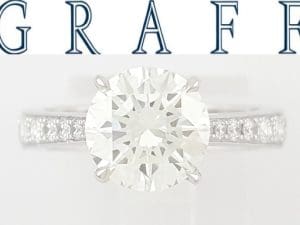 Graff Round Brilliant Diamond Platinum Engagement Ring 3.25 ct Retail $58,000