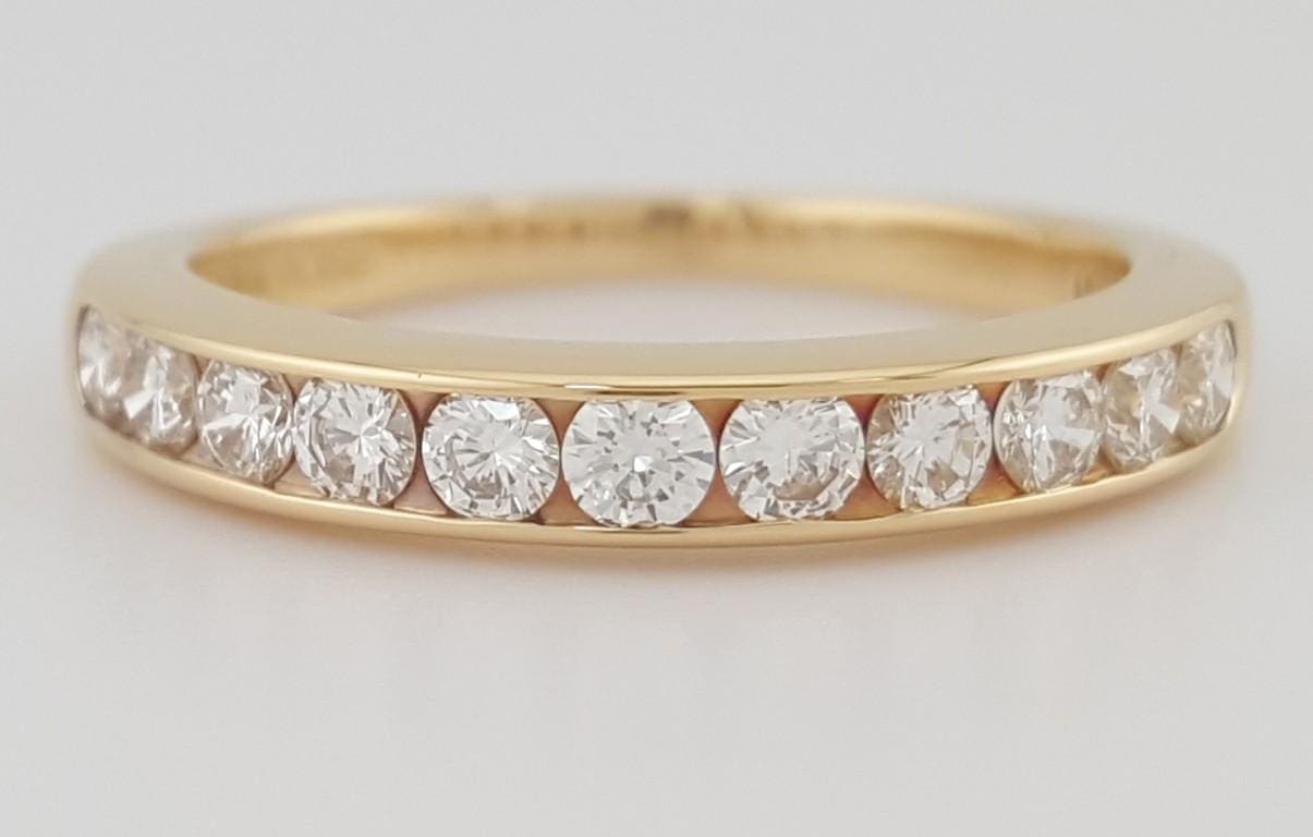 Tiffany & Co Half Circle Diamond Channel Set Wedding Band 18K Gold 3mm 0.5 ct #2