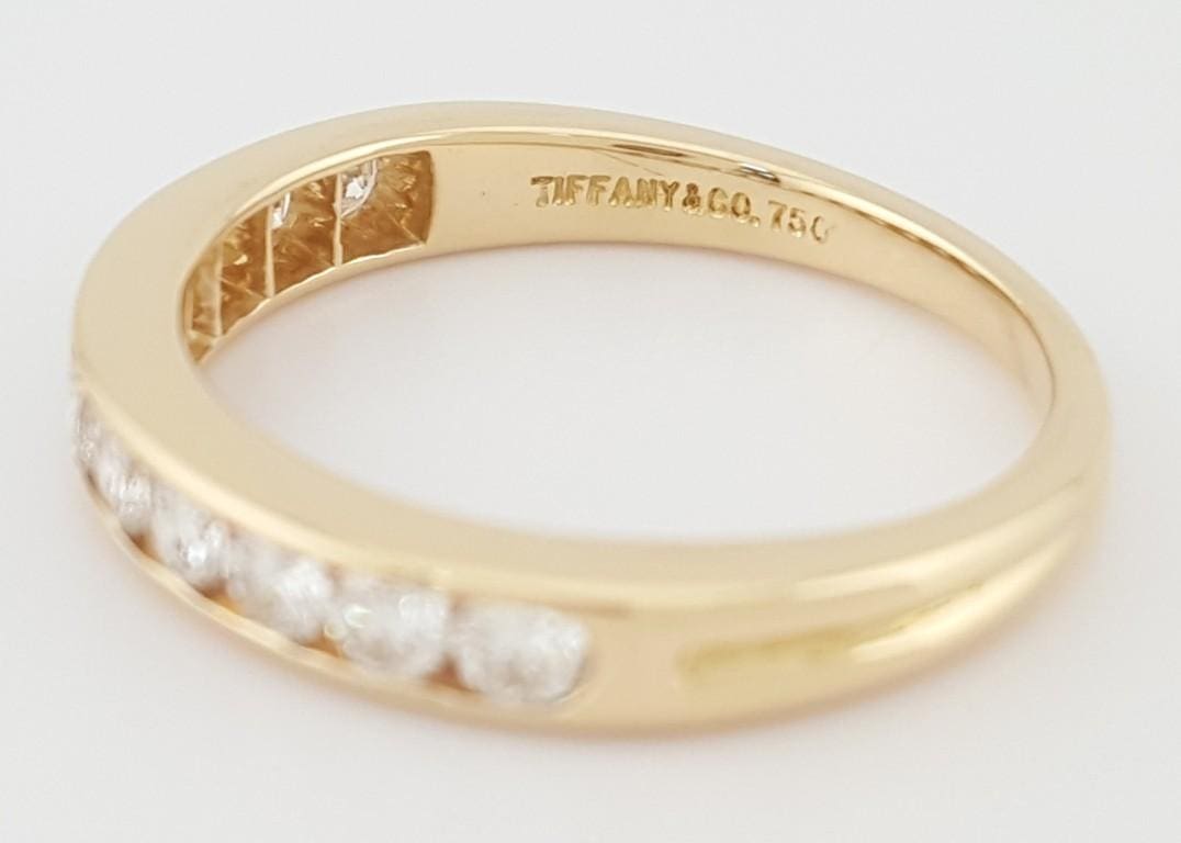 Tiffany & Co Half Circle Diamond Channel Set Wedding Band 18K Gold 3mm 0.5 ct #2