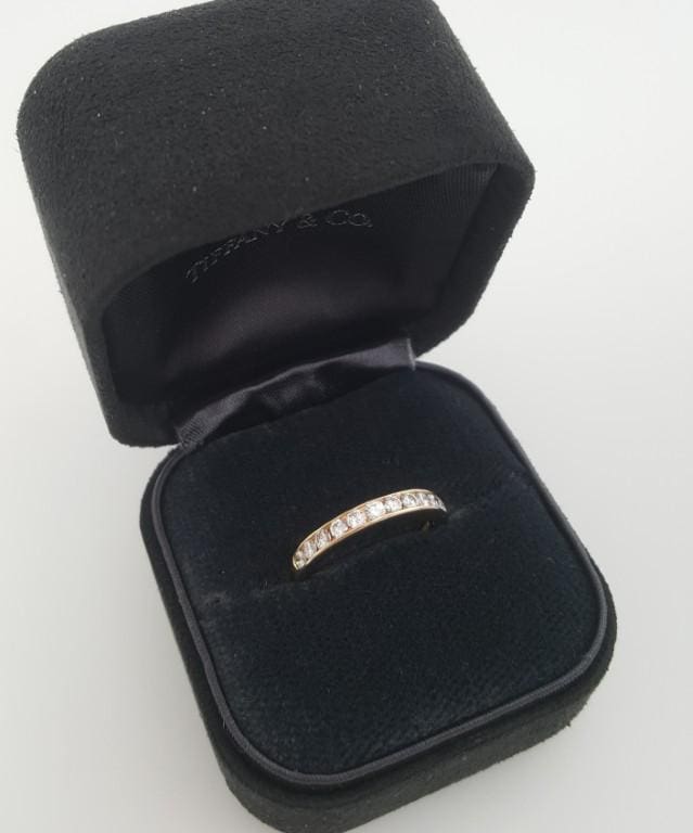 Tiffany & Co Half Circle Diamond Channel Set Wedding Band 18K Gold 3mm 0.5 ct #2