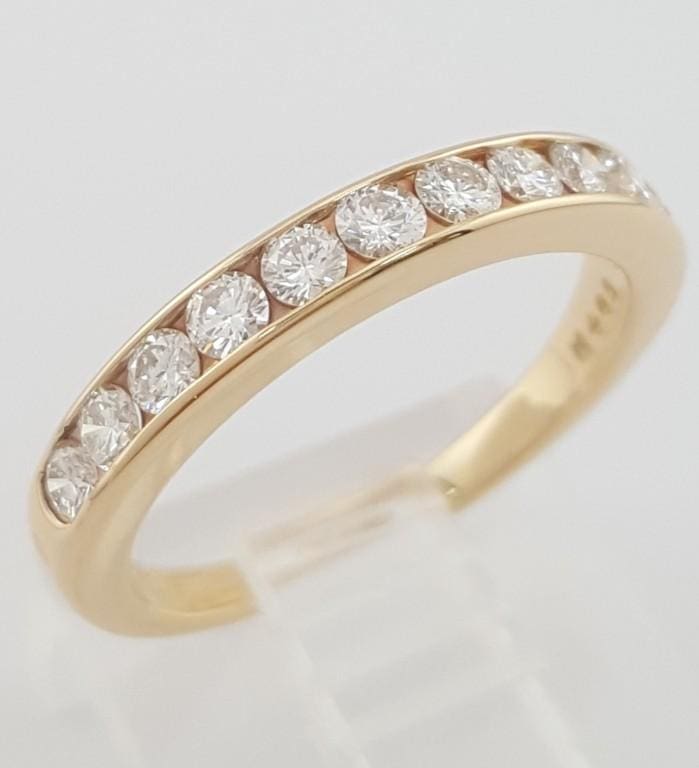 Tiffany & Co Half Circle Diamond Channel Set Wedding Band 18K Gold 3mm 0.5 ct #2