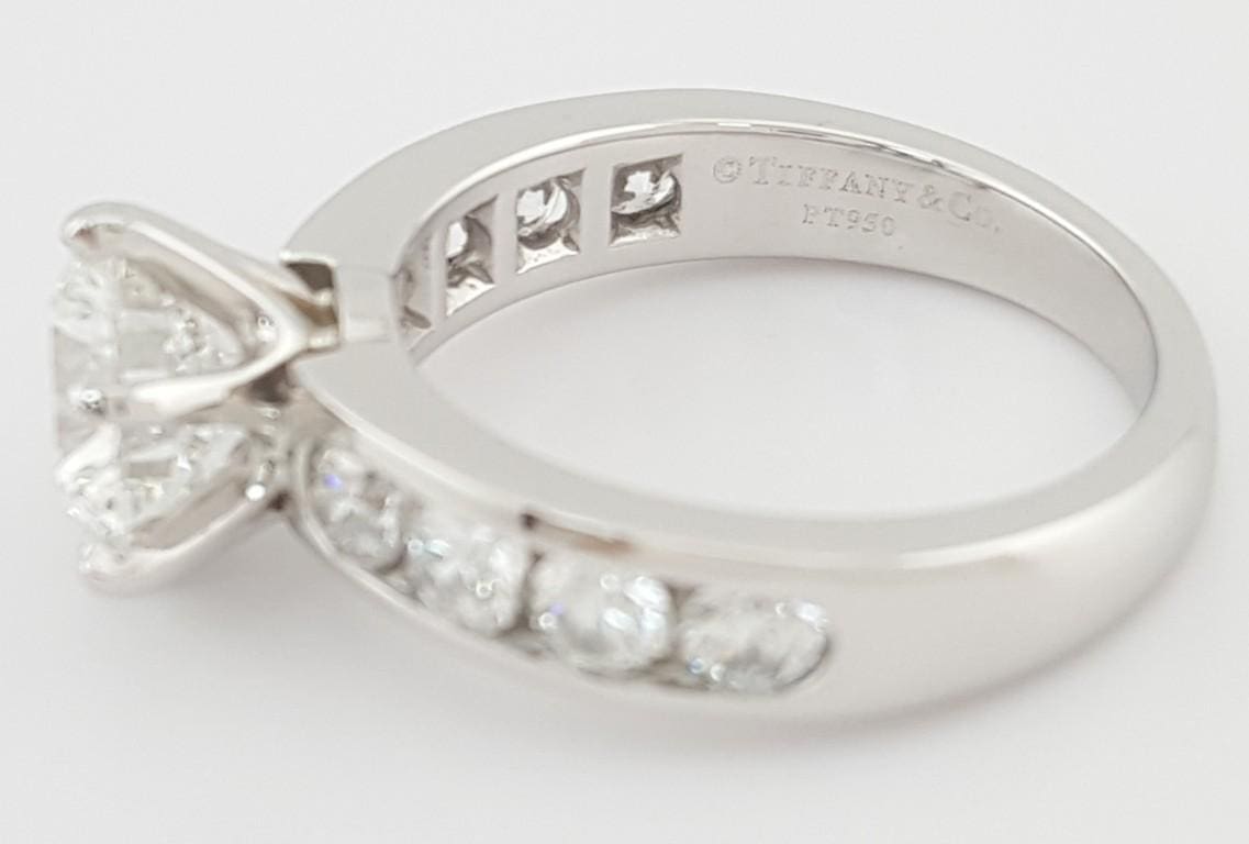 Tiffany & Co Round Diamond Channel Set Engagement Ring 2.49 ct Platinum Rt $54K