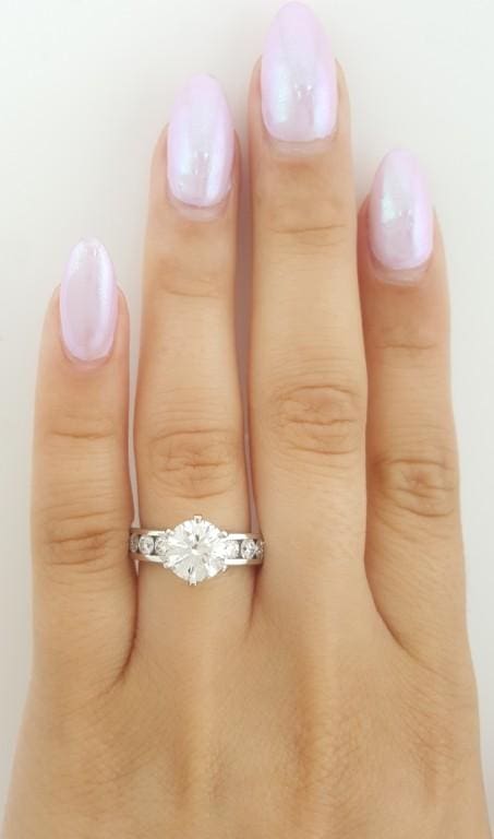 Tiffany & Co Round Diamond Channel Set Engagement Ring 2.49 ct Platinum Rt $54K
