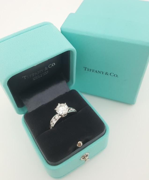 Tiffany & Co Round Diamond Channel Set Engagement Ring 2.49 ct Platinum Rt $54K