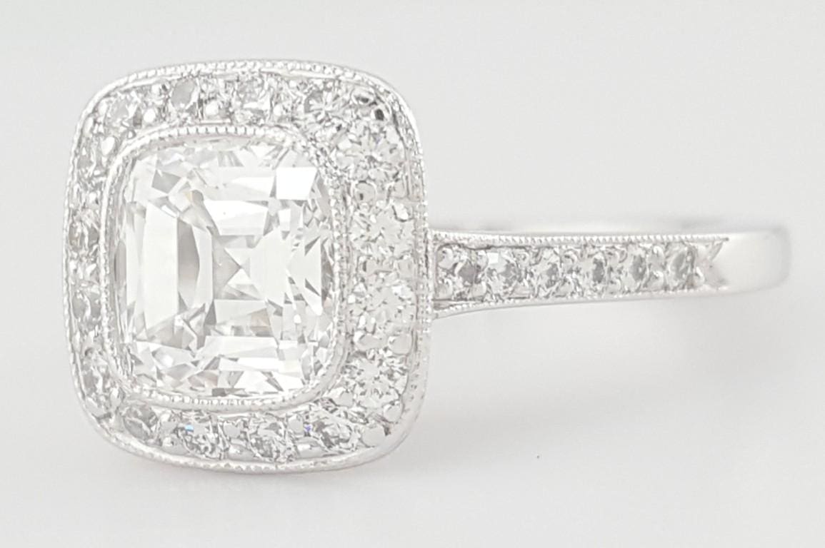 Tiffany & Co Legacy Cut Diamond Platinum Engagement Ring 1.84 ct Retail $44k