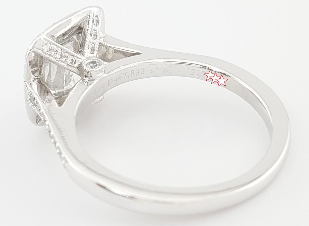 Tiffany & Co Legacy Cut Diamond Platinum Engagement Ring 1.84 ct Retail $44k