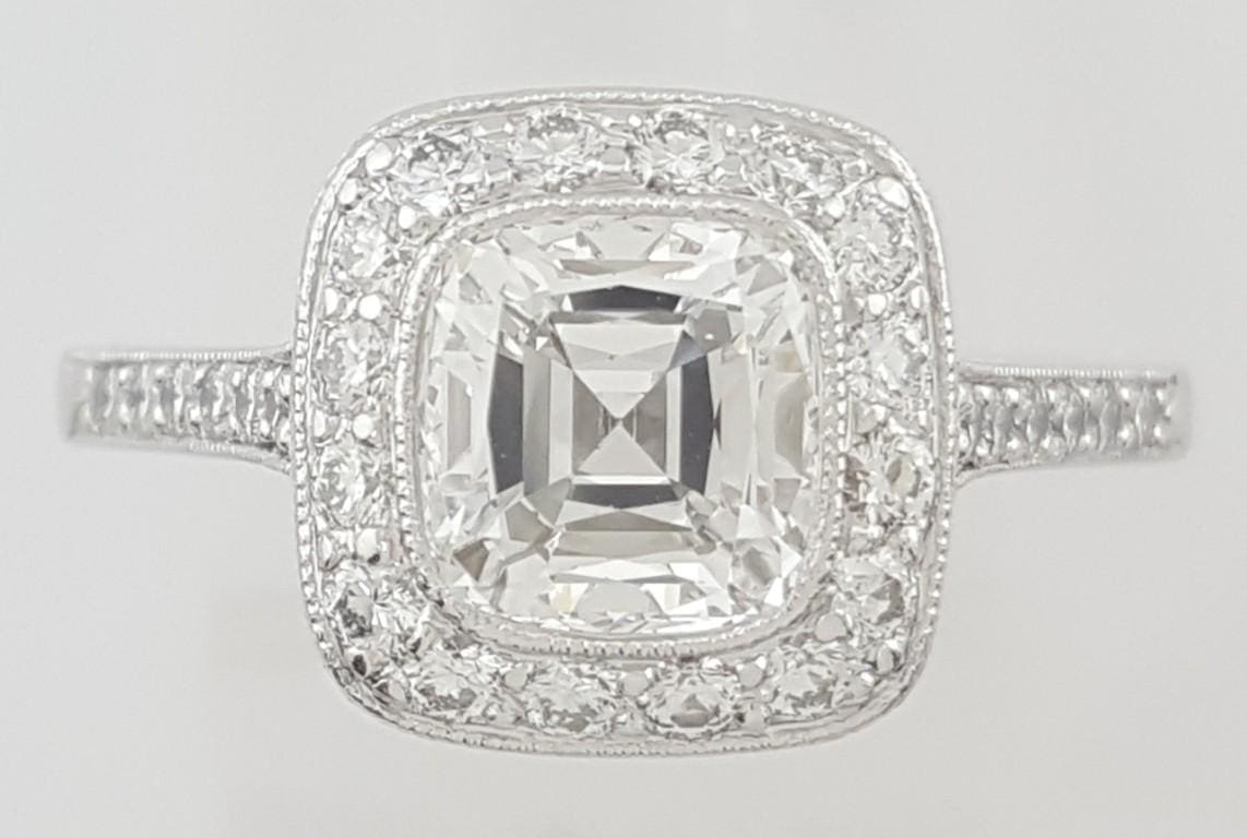 Tiffany & Co Legacy Cut Diamond Platinum Engagement Ring 1.84 ct Retail $44k