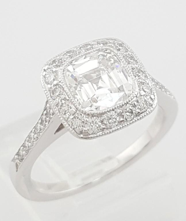 Tiffany & Co Legacy Cut Diamond Platinum Engagement Ring 1.84 ct Retail $44k