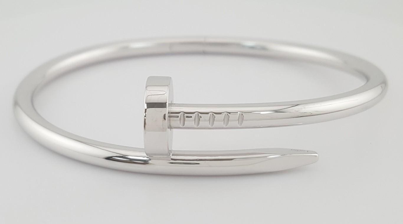 Cartier Juste Un Clou 18K White Gold Bracelet SIZE 16 w/ Papers Retail $9,300