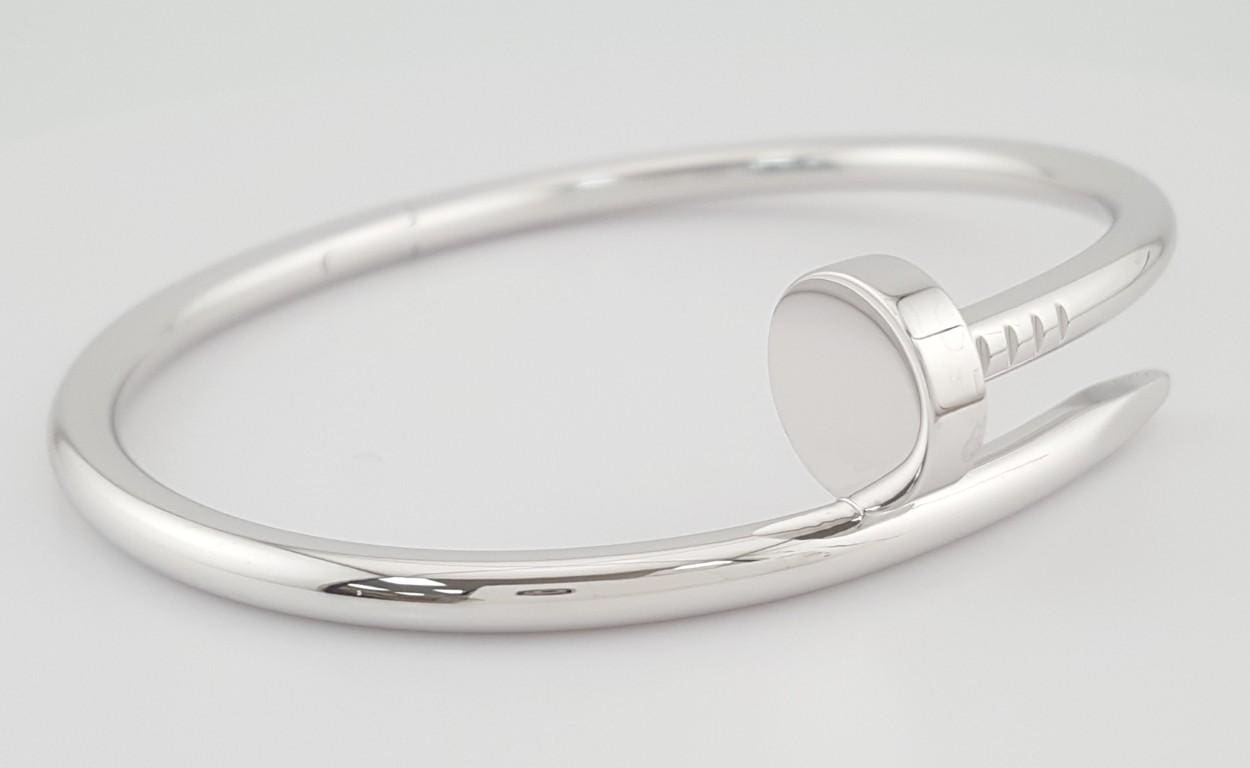 Cartier Juste Un Clou 18K White Gold Bracelet SIZE 16 w/ Papers Retail $9,300
