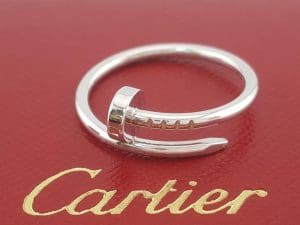 Cartier Juste Un Clou 18k White Gold Small Model Ring Sz 55 US 7.25 Rtl $1,580