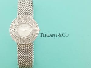 Tiffany & Co. Atlas 18k White Gold Diamond Watch 27mm 83.7 Grams 0.5 ct