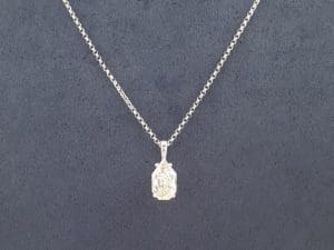 Empress Pear Shape Diamond Solitaire Pendant Necklace 0.72 ct 14K White Gold $4K
