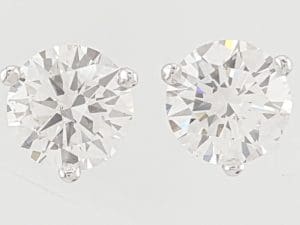 Fire & Ice Natural Round Diamond Ideal Cut Stud Earrings 2.01 ct 18K Retail $24K